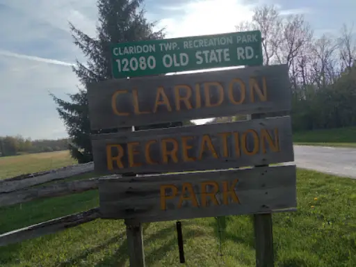 Image shows an entrance sign for Claridon Recreation Park, a place served by Titan Plumbing & Drains.